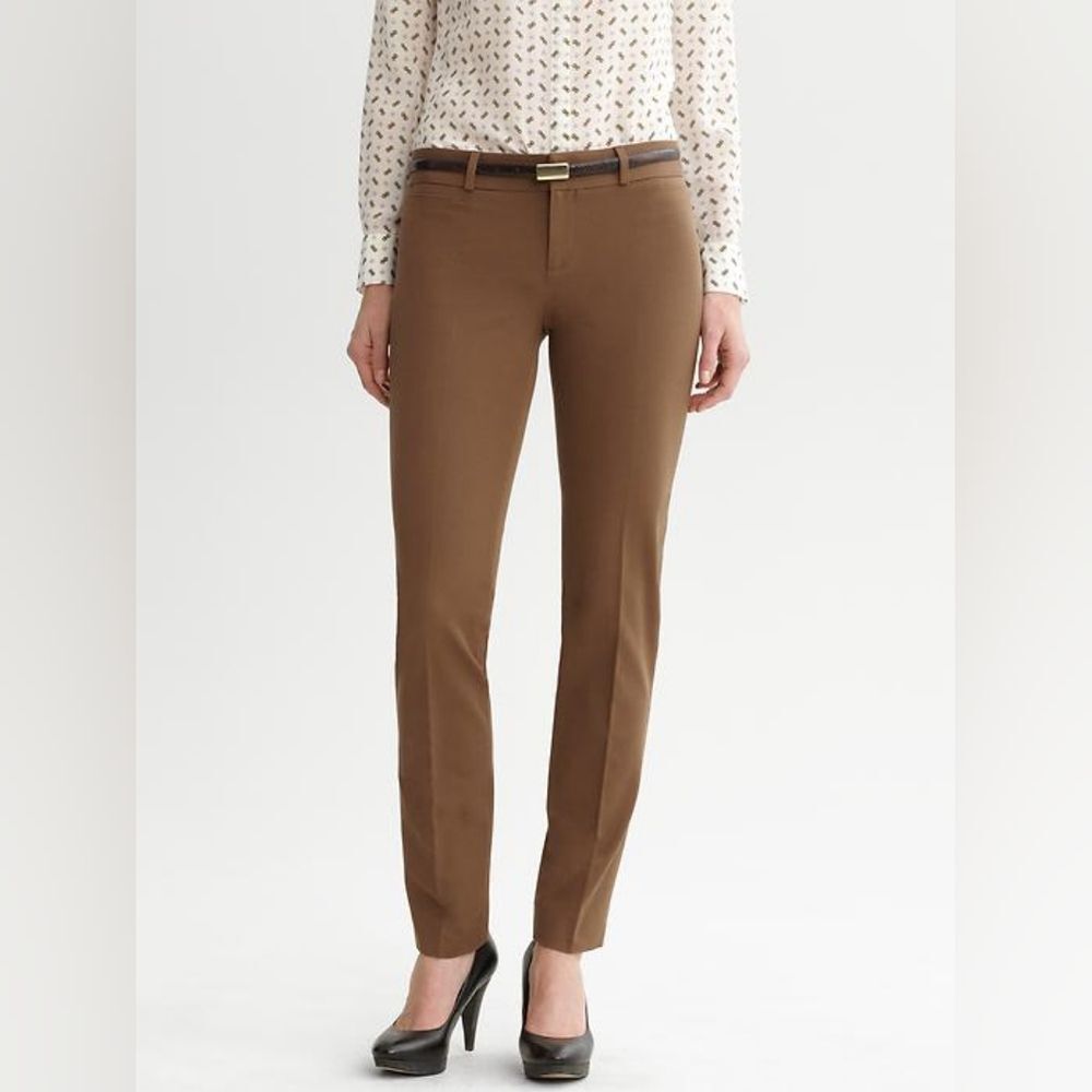Banana Republic Women's Brown Sloan Fit Slim Ankle Trouser Pants Size 8 EUC